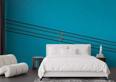 High-voltage power line with towers Wall mural