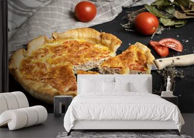 Tuna quiche with tomatoes Wall mural