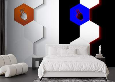 Hexagons_Orange_Icon_Vertical Wall mural