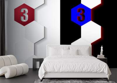 Hexagons_Red_Icon_Vertical Wall mural