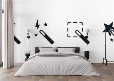 Magic wand graphic editing tool icon set. Wall mural