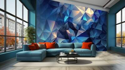 Generative AI illustration of low polygonal geometric abstract shape background Wall mural