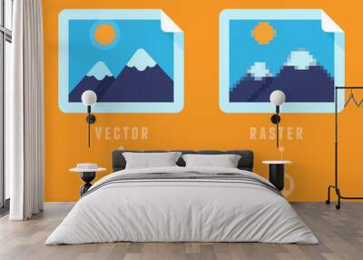 Raster vs vector concept Wall mural