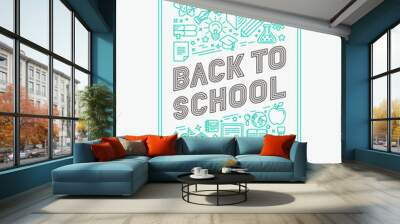 Vector back to school poster design Wall mural