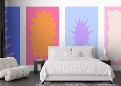 Vector backgrounds in groovy psychedelic style - abstract backdrops and design templates Wall mural