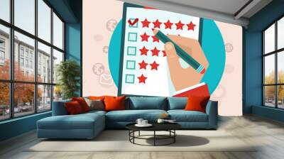 Vector customer feedback concept in flat style Wall mural