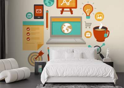 Vector freelance work concept Wall mural