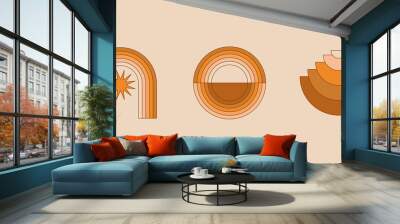 Vector illustration in simple linear style - design templates - hippie style Wall mural