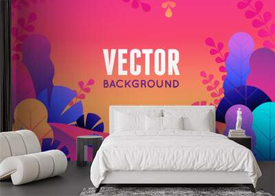 vector illustration in trendy flat style and bright vibrant gradient colors - background with copy s Wall mural