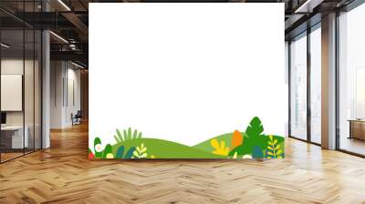 Vector  in flat linear style - spring  - landscape  with greeting card design template with copy space Wall mural