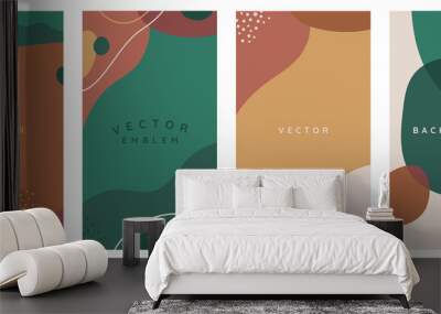 Vector set of abstract creative backgrounds in minimal trendy style with copy space for text - Wall mural