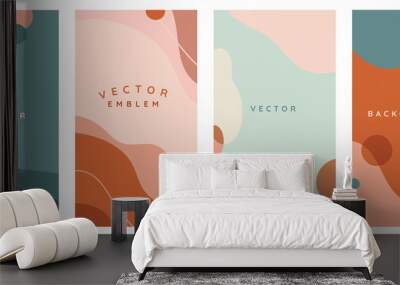 Vector set of abstract creative backgrounds in minimal trendy style with copy space for text - Wall mural