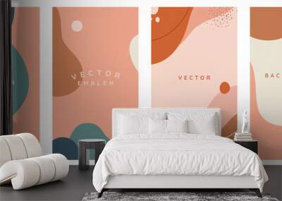 Vector set of abstract creative backgrounds in minimal trendy style with copy space for text - Wall mural