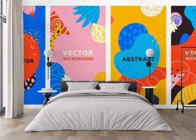 vector set of abstract creative backgrounds in minimal trendy style with copy space for text - desig Wall mural