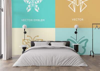 Vector set of abstract logo design templates and emblems - butte Wall mural