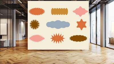 Vector set of design elements, patches and stickers with copy space for text - abstract background elements Wall mural