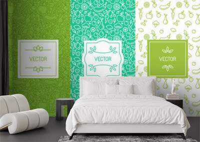 vector set of design elements, seamless patterns and backgrounds Wall mural