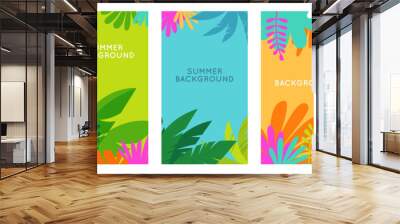 vector set of social media stories design templates, backgrounds with copy space for text - summer l Wall mural