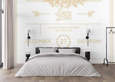 Vector wedding invitation design template Wall mural