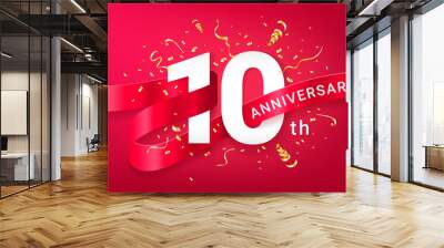 10th Anniversary celebration banner template Wall mural