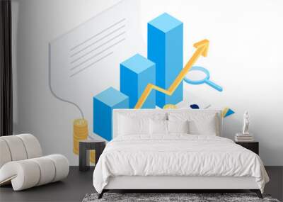 Financial statement isometric concept Wall mural