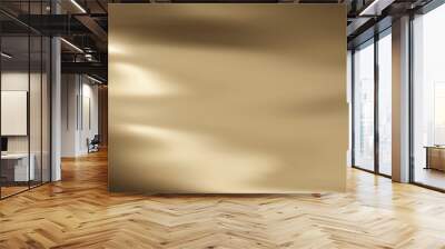 Abstract Antique gold gradient background. Minimalistic subtle wavy dark yellow silk texture. 3D vector illustration. Wall mural