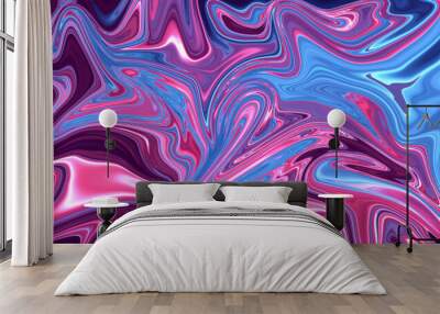 Abstract Liquify Liquid Liquified Background striped art Colorful Effect Unique Multicolor aesthetics of Swiss design seamless pattern psychedelic stripes and lines Wall mural