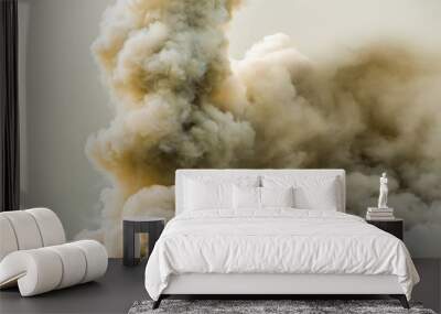 dense smoke from a a big fire. Wall mural