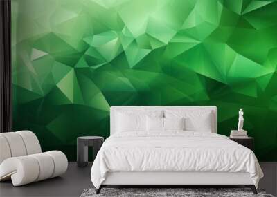 Green abstract green light abstract ,background polygon elegant background. Wall mural