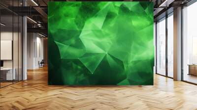 Green abstract green light abstract ,background polygon elegant background. Wall mural