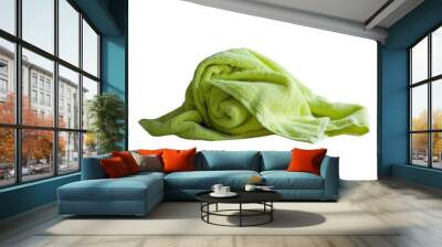 Green kitchen towel isolated on transparent background. Wall mural