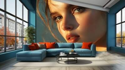 High fashion model, dramatic lighting Wall mural