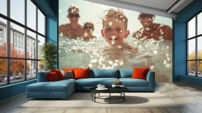 photograph of The family went to the beach, played in the sea, snorkeled.  Wall mural