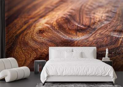 Smooth polished wood surface with rich brown hues Wall mural