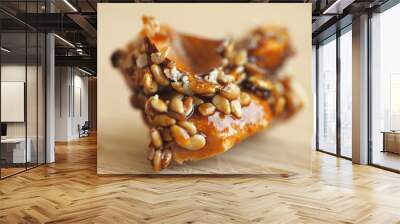 Sweet snack from Cyprus - sesame seeds in honey with almonds and peanuts.  Wall mural