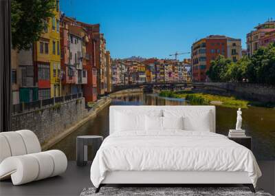 Girona, beautiful city of Catalonia ,Spain called the little Florence Wall mural