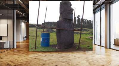 Moais of Eastern Island. RApa Nui. Isla de Pascua. Chile Wall mural