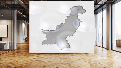 Outline map of pakistan with pills in the background for health Wall mural