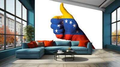 venezuela national flag thumb up gesture for excellence and achi Wall mural