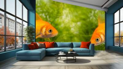 Carassius auratus auratus  - gold fish -  aquarium fish Wall mural