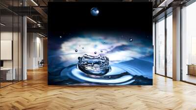 water drop and splash macro photography Wall mural