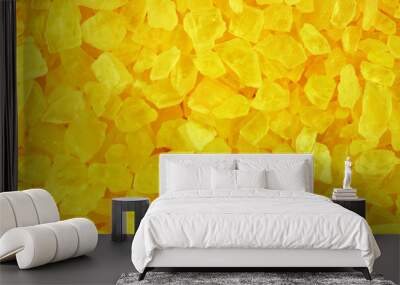 Salt crystals, sea salt as background and texture. Ice crystals yellow Wall mural