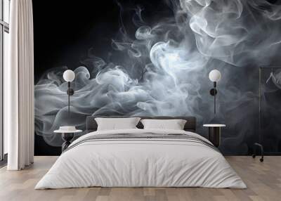 Smoke Trail on Dark Background with Flowing Motion Wall mural