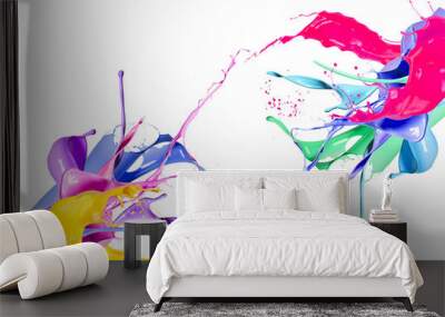 Color splash isolated on white background.  Wall mural