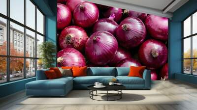 red onions background Wall mural