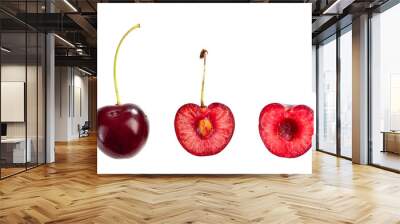 Whole and half cut cherry Wall mural