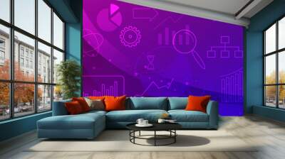 Analytical background, infographic elements. Modern flat style Wall mural