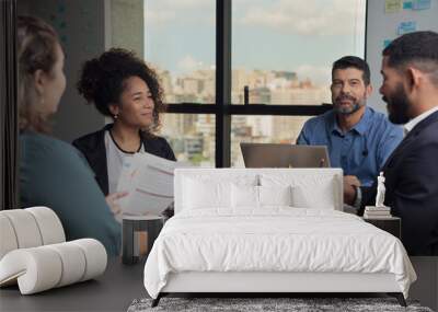 black business man working together at meeting at desk. . Wall mural