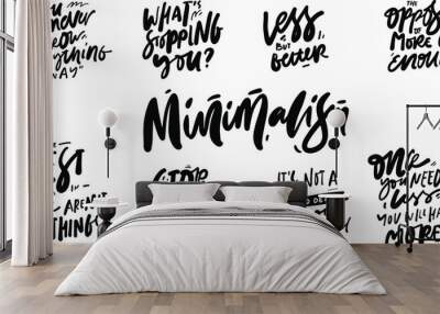 Minimalism. Hand lettering iluustration for your design Wall mural