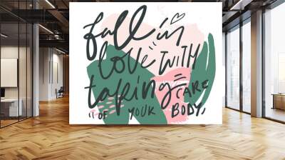 Positive quotes. Affirmations set. Hand lettering inspirational calligraphic sign for your design. Wall mural